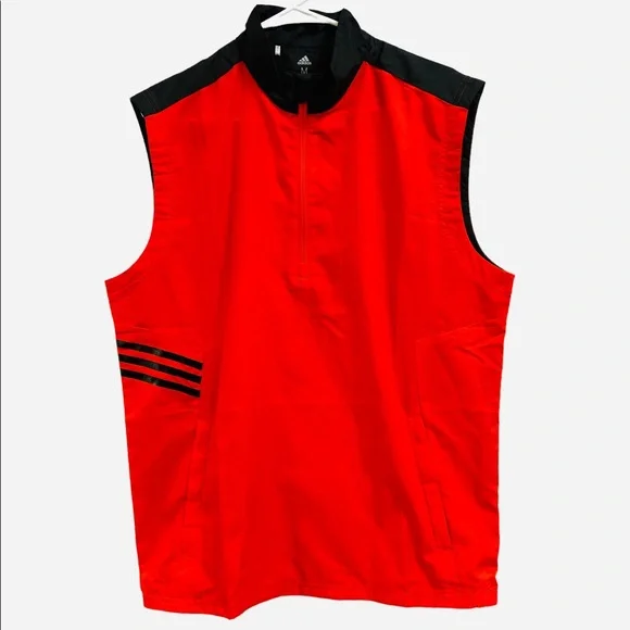 Adidas Essentials Club Wind Vest Red/Black CY9293 Men's Size M - Picture 7 of 11